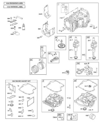 B - CAMSHAFT,CRANKSHAFT & COUNTER BALANCE, CYLINDER, ENGINE SUMP & BREATHER, LUBRICATION, PISTON, RINGS, CONNECTING ROD B&S - 31 €¦ 31R777-0007-B5 Stihl