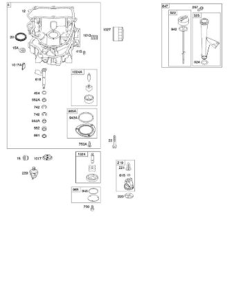 F - Engine Sump, Oil Pump, Dipstick/Tube Assembly B&S - 40 €¦ 401577-0130-B1 Stihl