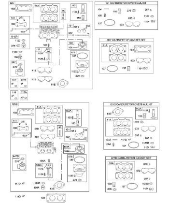 D - Carburetor, Kit - Carburetor Overhaul B&S - 40 €¦ 405777-0113-E1 Stihl