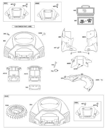 A - Air Cleaner, Blower Housing B&S - 40 €¦ 405777-0126-E1 Stihl
