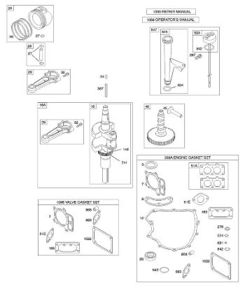 C - Camshaft, Crankshaft, Gasket Set - Engine, Gasket Set - Valve, Lubrication, Piston, Rings, Connecting Rod B&S - 40 €¦ 405777-0134-E1 Stihl