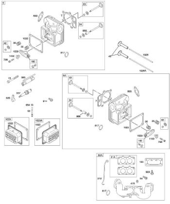 F - Cylinder Head, Intake Manifold, Valves B&S - 40 €¦ 405777-0134-E1 Stihl