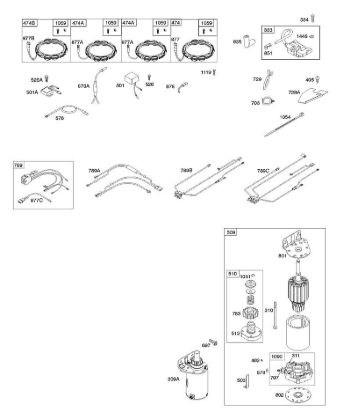 A - Alternator, Wire Harness, Starter, Ignition B&S - 40 €¦ 407777-0117-E1 Stihl