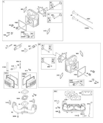 E - Cylinder Head, Rocker Arm Cover, Intake Manifold B&S - 40 €¦ 407777-0117-E1 Stihl