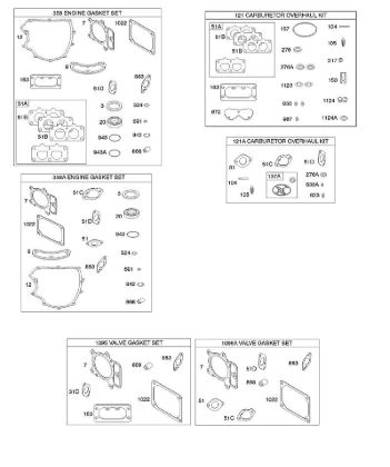 H - Engine/Valve Gasket Set, Carburetor Overhaul Kit B&S - 40 €¦ 407777-0117-E1 Stihl