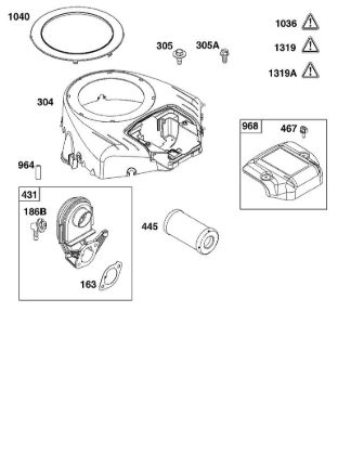 B - BLOWER HOUSING AND AIR CLEANER GROUP B&S - 40 €¦ 40R577-0002-H1 Stihl