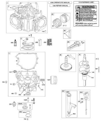 C - Camshaft, Crankshaft, Cylinder, Engine Sump, Lubrication, Piston, Rings, Connecting Rod B&S - 44 €¦ 441677-0141-B1 Stihl