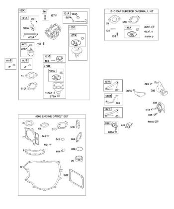 D - Carburetor, Gasket Set - Engine, Kit - Carburetor Overhaul B&S - 44 €¦ 441677-0141-B1 Stihl