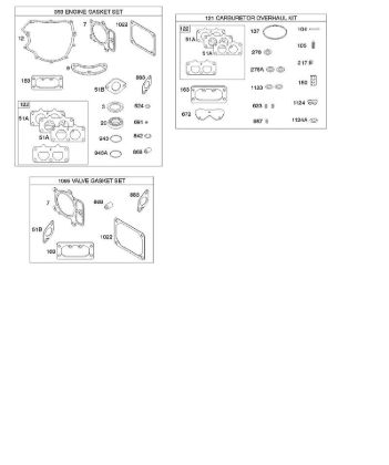 G - Engine/Valve Gasket Set, Carburetor Overhaul Kit B&S - 44 €¦ 445577-0136-B1 Stihl