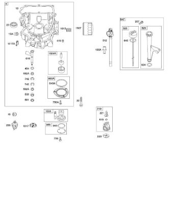 F - Engine Sump, Oil Pump, Dipstick/Tube Assembly B&S - 44 €¦ 445577-5138-B1 Stihl