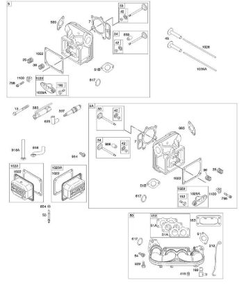 D - Cylinder Head, Rocker Arm Cover, Intake Manifold B&S - 44 €¦ 445577-6138-B1 Stihl