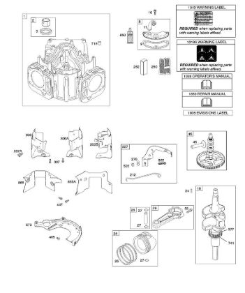E - Cylinder, Crankshaft, Camshaft, Air Guides, Piston, Rings, Connecting Rod B&S - 44 €¦ 445577-6138-B1 Stihl