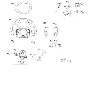 A - Blower Housing, Air Cleaner B&S - 44 €¦ 44N677-0017-B1 Stihl