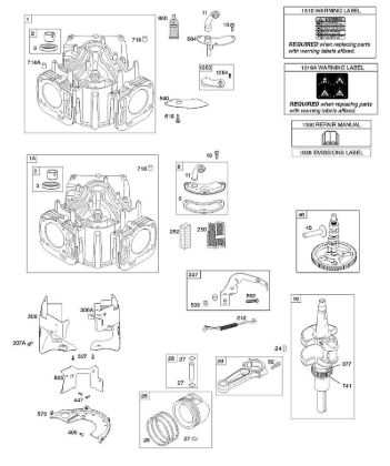 D - Cylinder, Crankshaft, Camshaft, Air Guides B&S - 44 €¦ 44N677-0017-B1 Stihl
