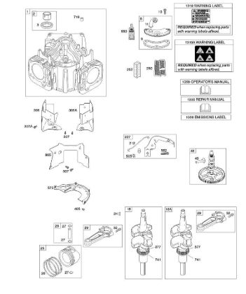 D - Cylinder, Crankshaft, Camshaft, Air Guides B&S - 44 €¦ 44R577-0001-H1 Stihl