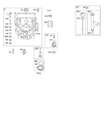 E - Engine Sump, Oil Pump, Dipstick/Tube Assembly B&S - 44 €¦ 44R577-0001-H1 Stihl