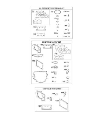 F - Engine/Valve Gasket Set, Carburetor Overhaul Kit B&S - 44 €¦ 44R577-0001-H1 Stihl