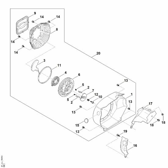 Picture of J - Starting system, fan housing EHC 600.0 (EHC600-0003)