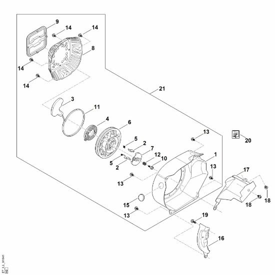 Picture of J - Starting system, fan housing EHC 600.0 (EHC600-0004)