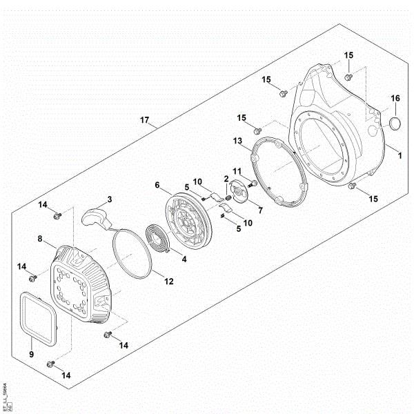 Picture of J - Starting system, fan housing EHC 700.0 (EHC700-0003)