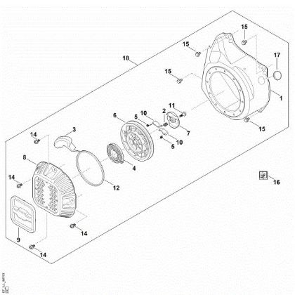 Picture of J - Starting system, fan housing EHC 705.0 (EHC705-0003)