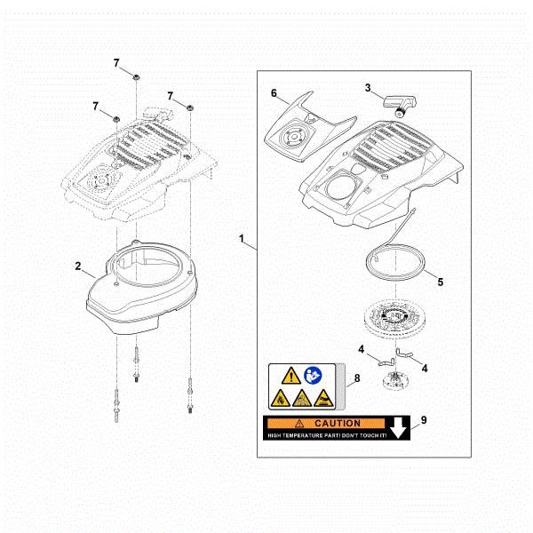 Picture of K - Starting system, fan housing EVC 200.3 (EVC200-0007)