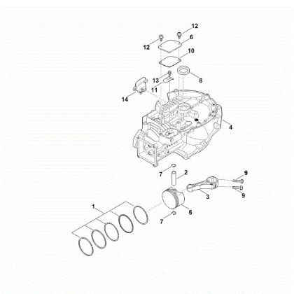 Picture of C - Crankcase, piston, connecting rod EVC 300.0 (EVC300-0001)