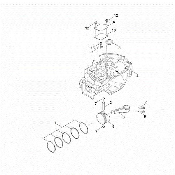 Picture of C - Crankcase, piston, connecting rod EVC 300.0 E (EVC300-0002)