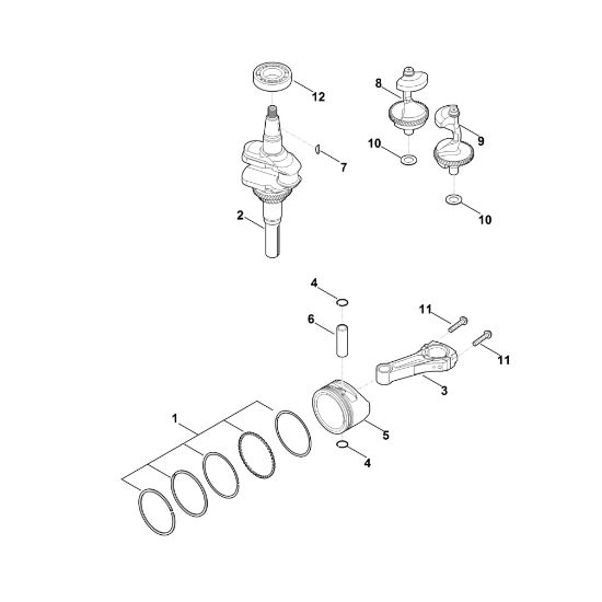 Picture of F - Crankshaft, piston EVC 4000.0 (EVC4000-0001)