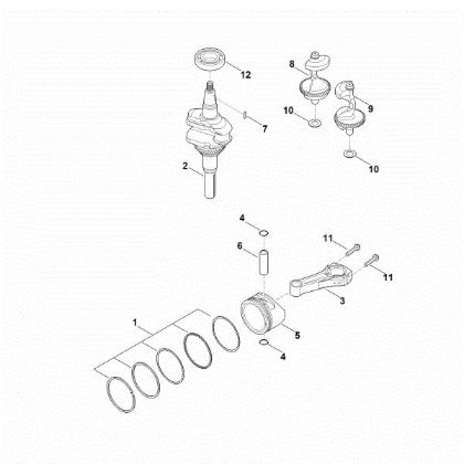 Picture of F - Crankshaft, piston EVC 4000.1 (EVC4000-0003)