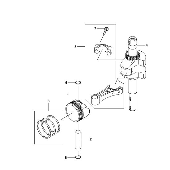 Picture of C - Piston/ Crankshaft FJ180V-AM58