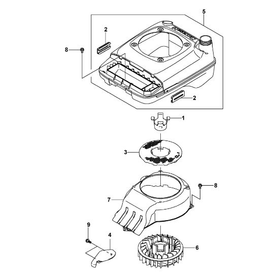 Picture of F - Cover/ Fan wheel FJ180V-AM58
