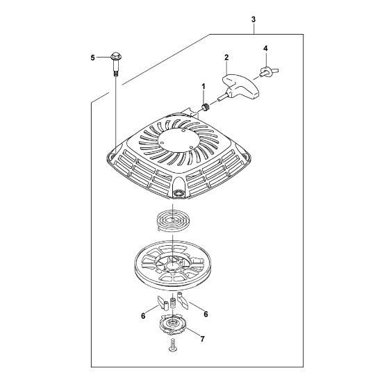 Picture of L - Fan cover with rewind starter FJ180V-AM58