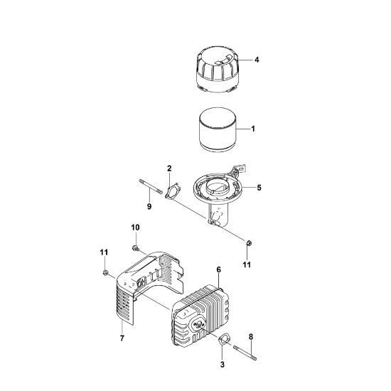Picture of J - Air filter/ Exhaust FJ180V-AM80