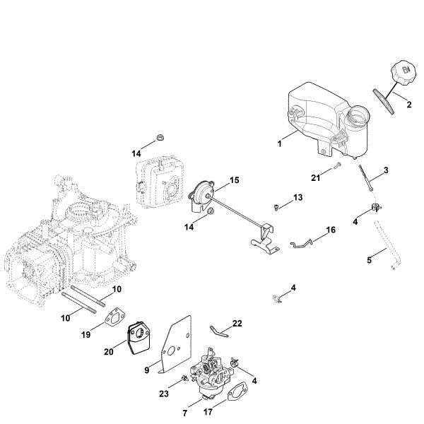 Picture of G - Carburettor, fuel line HD675 (HD675-3012)