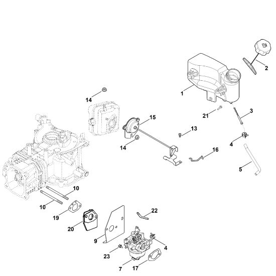 Picture of G - Carburettor, fuel line HD675 (HD675-3013)