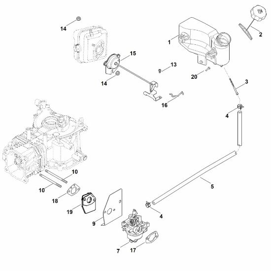 Picture of G - Carburettor, fuel line HD675 (HD675-3014)