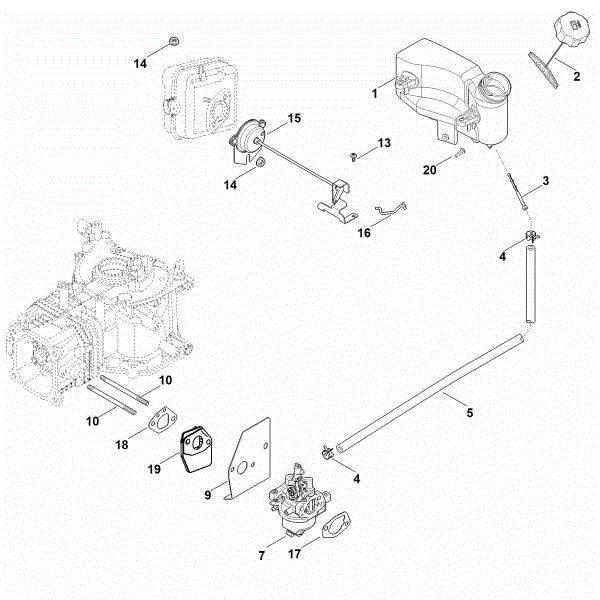 Picture of G - Carburettor, fuel line HD675 (HD675-3014)