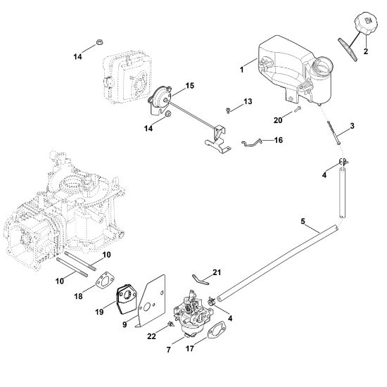 Picture of G - Carburettor, fuel line HD675 (HD675-3015)
