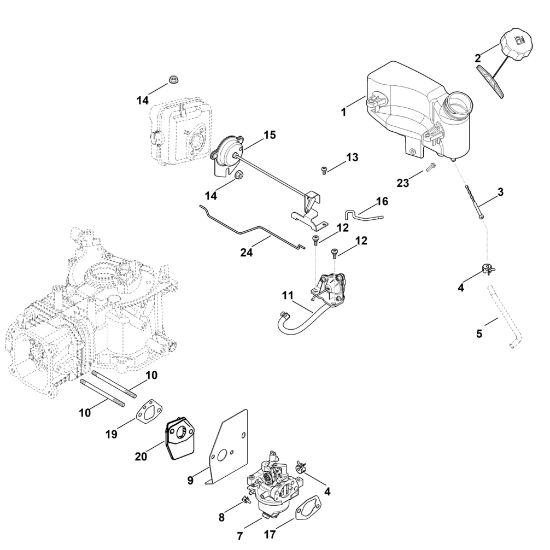 Picture of G - Carburettor, fuel line HD775 (HD775-3024)