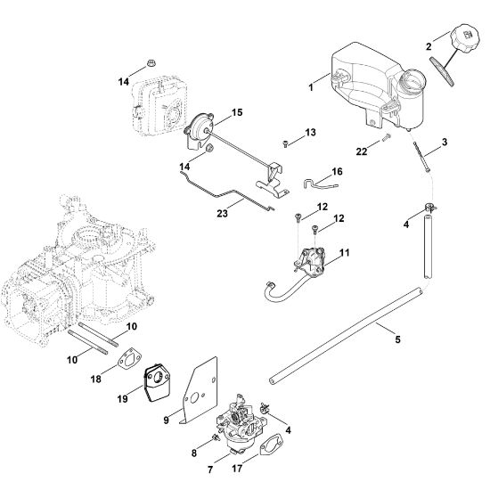 Picture of G - Carburettor, fuel line HD775 (HD775-3025)