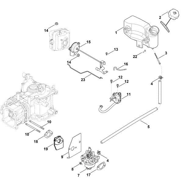 Picture of G - Carburettor, fuel line HD775 (HD775-3025)