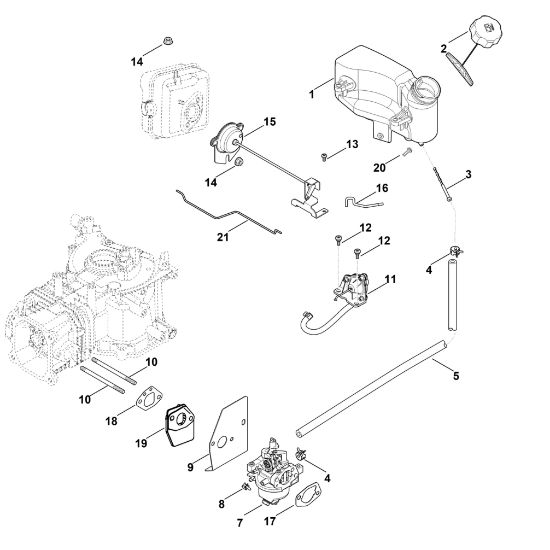 Picture of G - Carburettor, fuel line HD775 (HD775-3026)