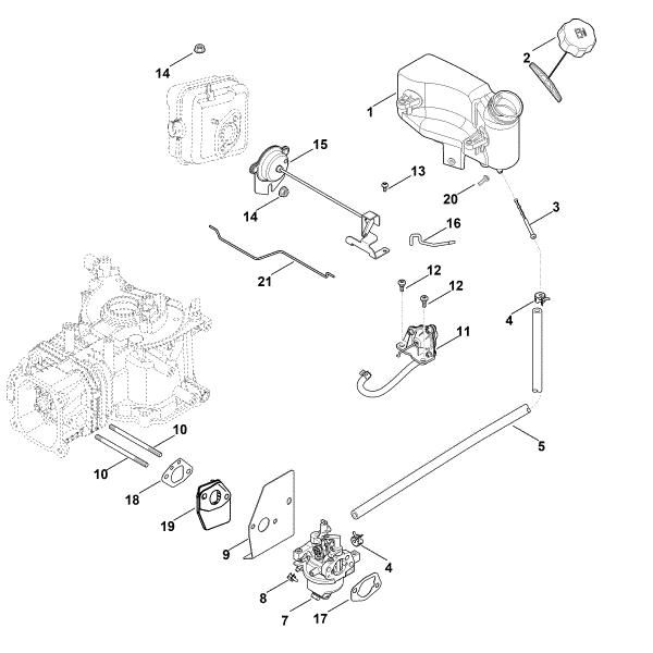 Picture of G - Carburettor, fuel line HD775 (HD775-3026)
