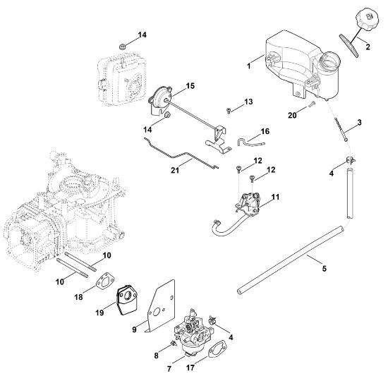 Picture of G - Carburettor, fuel line HD775 (HD775-3027)