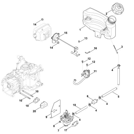 Picture of G - Carburettor, fuel line XT-6 (XT149-0213) (2011)