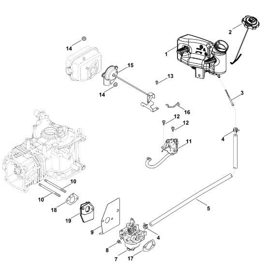 Picture of G - Carburettor, fuel line XT-675 (XT675-2019)
