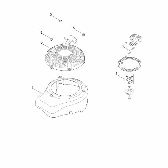 Picture of L - Fan cover, starter device XT-675 (XT675-2047)