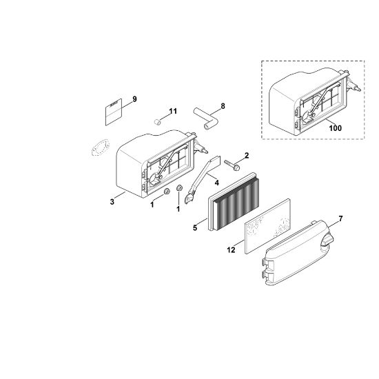 Picture of B - Air filter XT-675 (XT675-3052)
