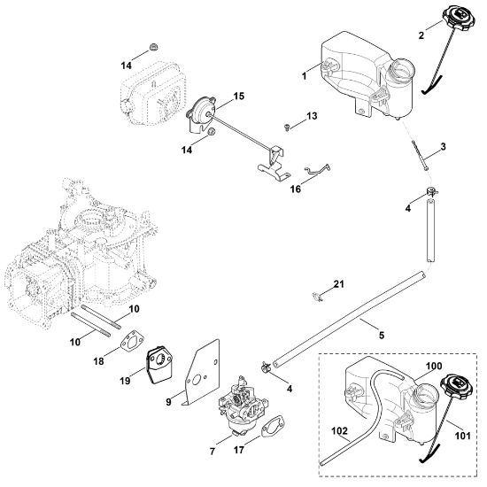 Picture of G - Carburettor, fuel line XT-675 (XT675-3098)